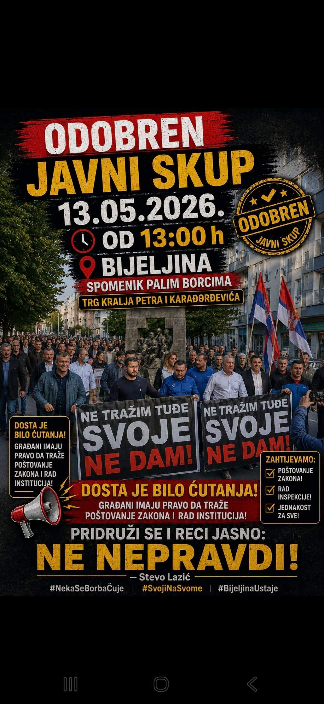 "Danas plače moja kuća – sutra možda vaša": Vlasnik BP Dragstes Stevo Lazić pozvao građane na skup podrške 13. maja