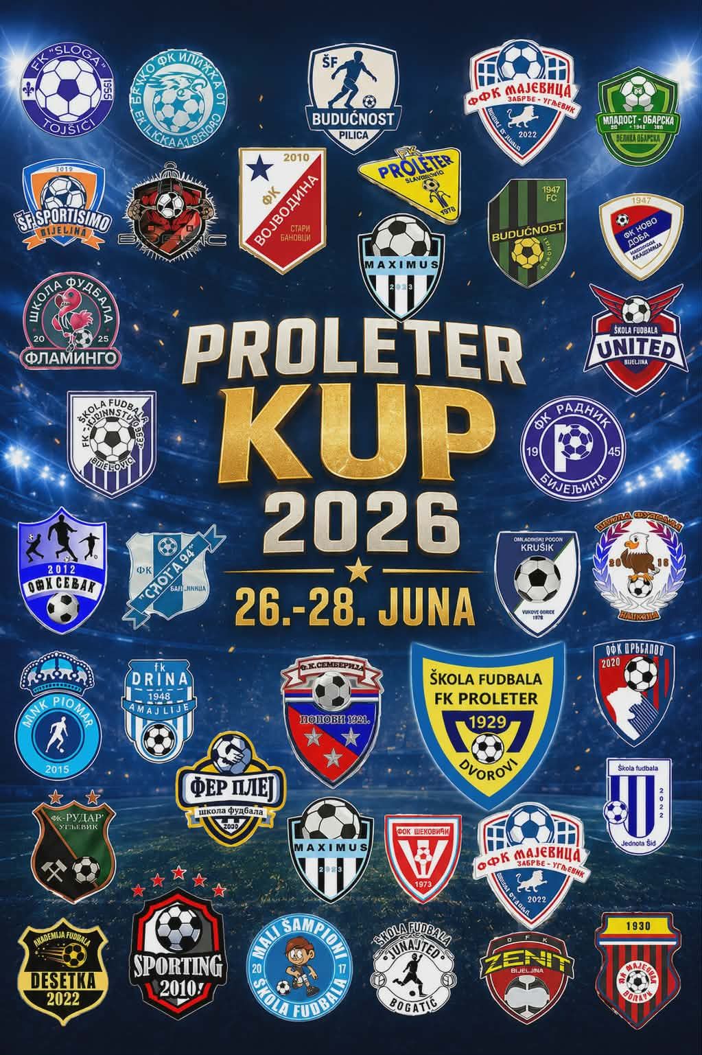 BIJELJINA: Proleter Globus kup 2026 – Dvorovi ponovo postaju centar dječijeg fudbala i sportskog druženja od 26. do 28. juna
