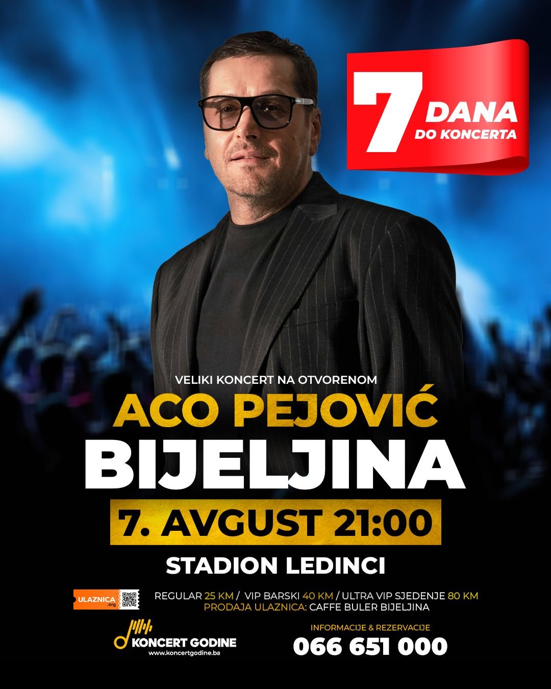 Aco Pejović 7. avgusta u Bijeljini – rezervišite svoje mjesto na vrijeme!