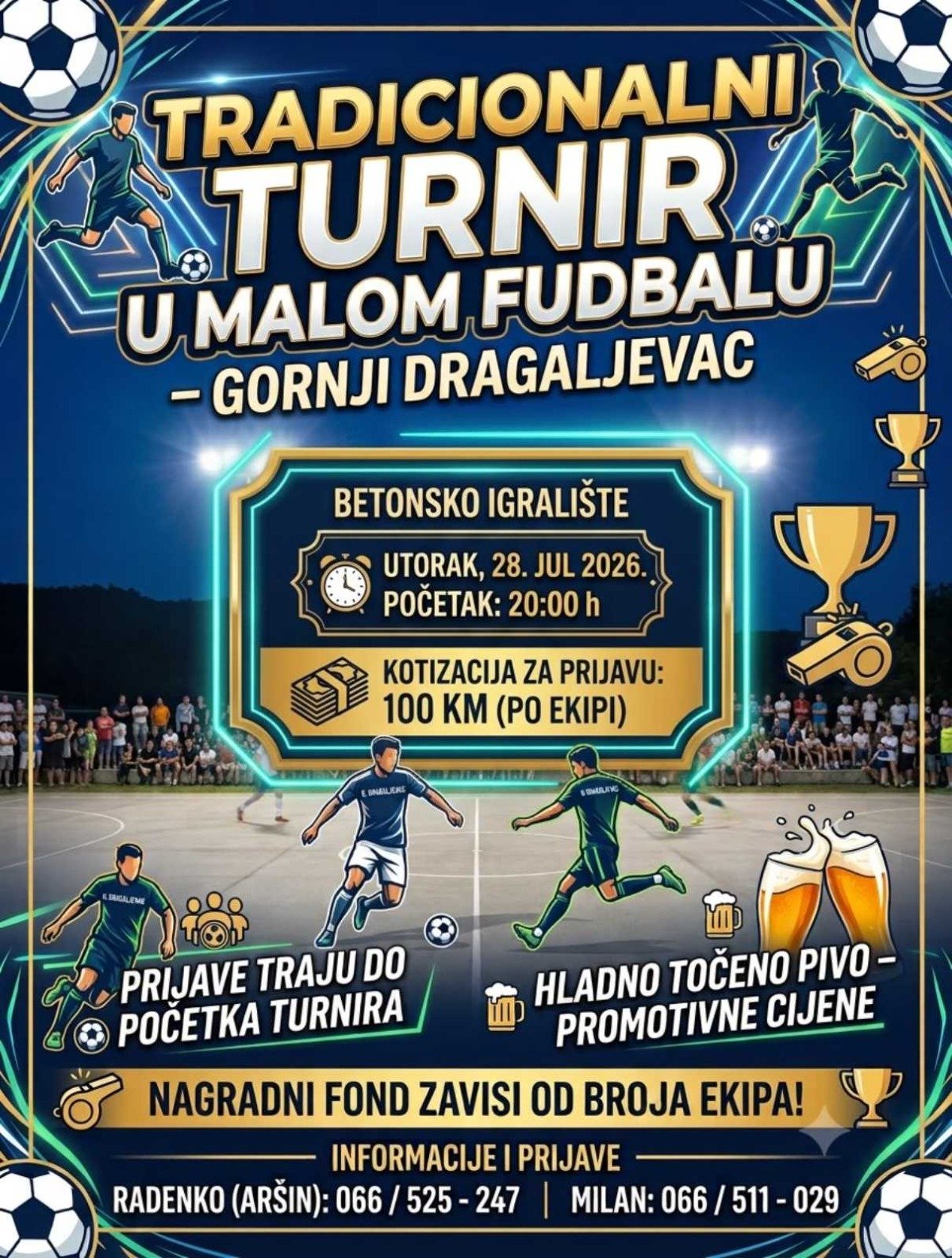 BIJELJINA: Tradicionalni turnir u malom fudbalu u Gornjem Dragaljevcu počinje 28. jula – prijave otvorene do starta takmičenja