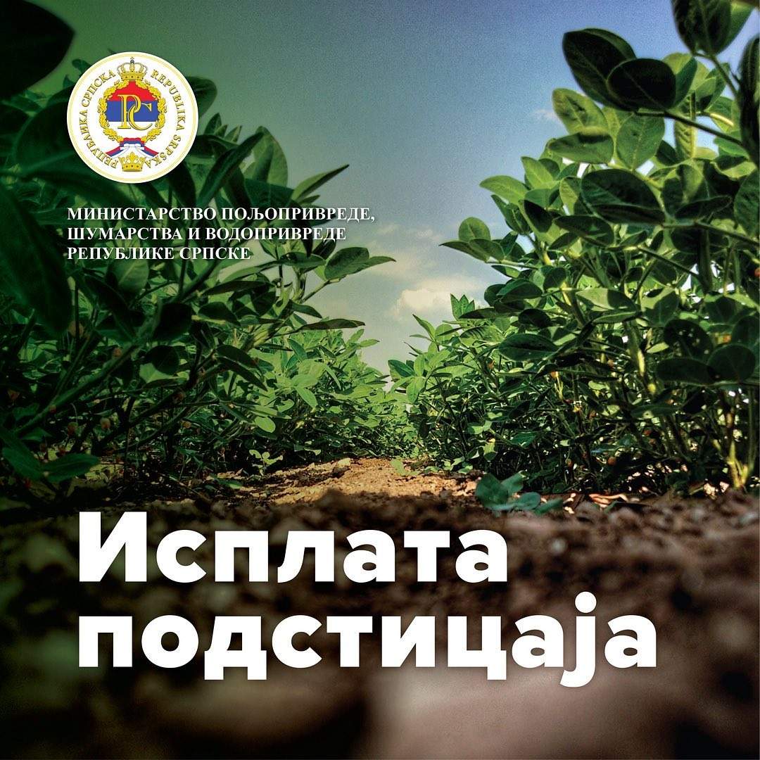 Ministarstvo poljoprivrede Republike Srpske isplatilo više od 10,3 miliona KM podsticaja