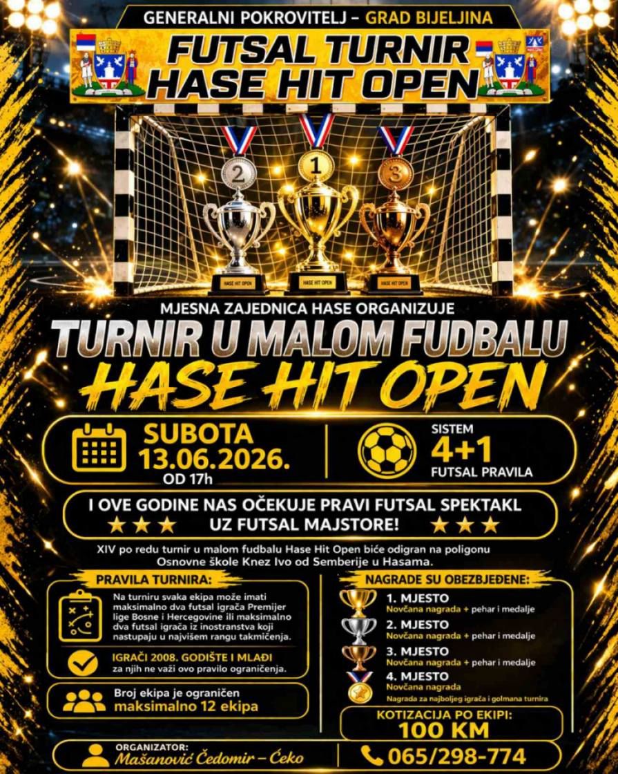 BIJELJINA: XIV HASE HIT OPEN: Hase ponovo epicentar futsala – spektakl koji okuplja elitu regiona (foto)