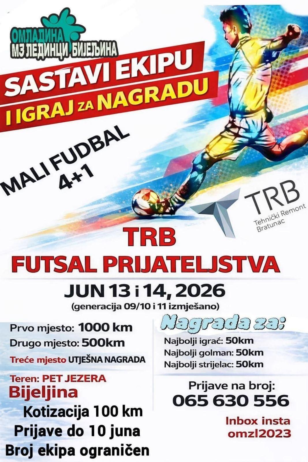 ''TRB Futsal prijateljstva'' u Bijeljini: Mladi fudbaleri igraju za nagrade i druženje
